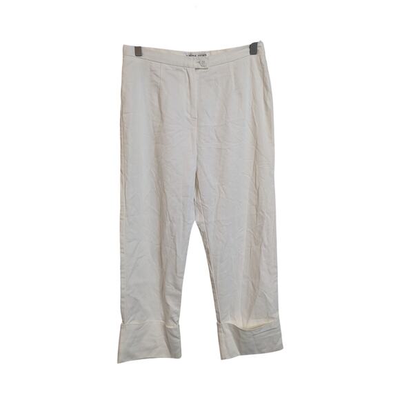 TRINA TURK Los Angeles Women's Size Medium 6 Off White Cream Capri Pants Cuffed - Picture 1 of 3